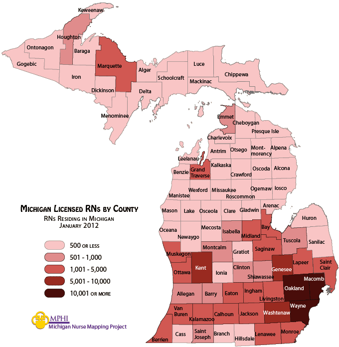 RN by County map